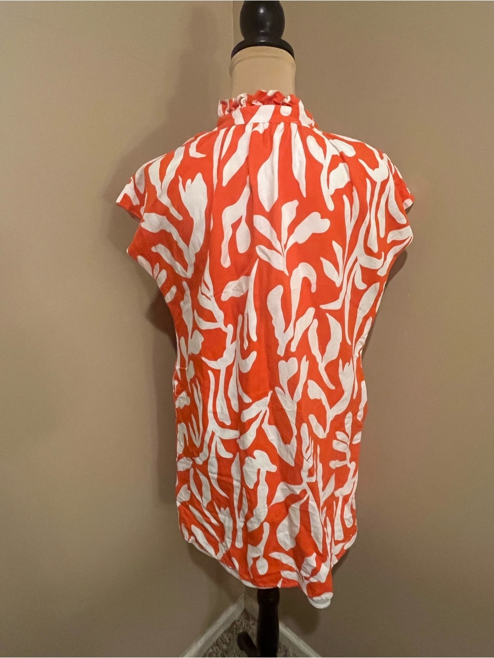 THML Bold Whimsical Orange and White Button-Front Mini Shift Dress, small - Picture 3 of 9